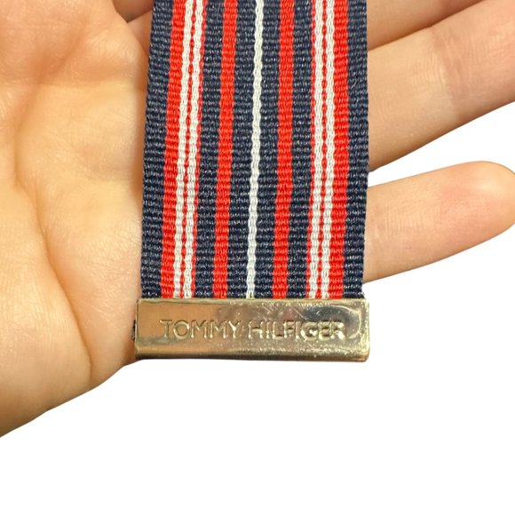 Tommy Hilfiger Baggy Navy Slacks with Red White & Blue Tie Belt Size 4 - Picture 9 of 16